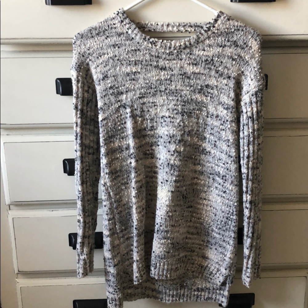 Popcorn Cross Back Sweater